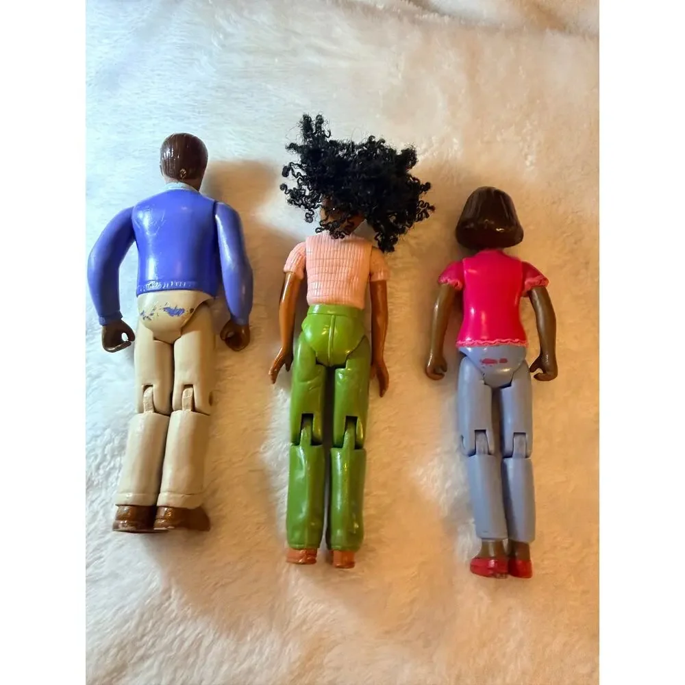 Fisher Price Loving Family African American Dollhouse Figures Mom Dad Child Toys